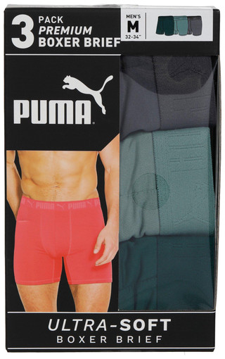 Thumbnail 1: Puma Puma Mens 3 Pk  Solid Ultra Soft Color Theory Boxer Briefs 