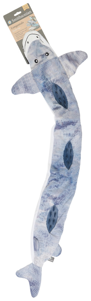 Thumbnail 1: Smithsonian Smithsonian 42 in Longamals Shark Squeak Crinkle Dog Toy 
