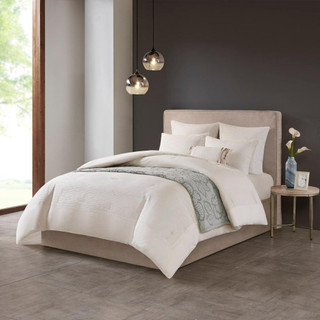 Thumbnail 1: N NATORI N Natori Hanae Cotton Blend Yarn Dyed Comforter Set 