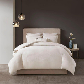 Thumbnail 4: N NATORI N Natori Hanae Cotton Blend Yarn Dyed Duvet Cover Set 