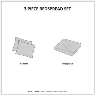 Thumbnail 5: Madison Park Madison Park Quebec Reversible Bedspread Set 