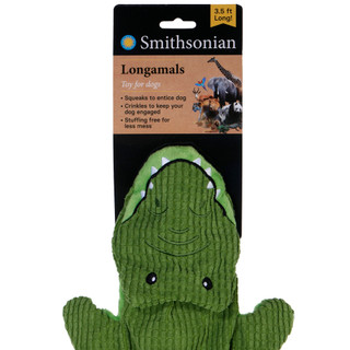 Thumbnail 4: Smithsonian Smithsonian 42 in Longamals Gator Squeak Crinkle Dog Toy 
