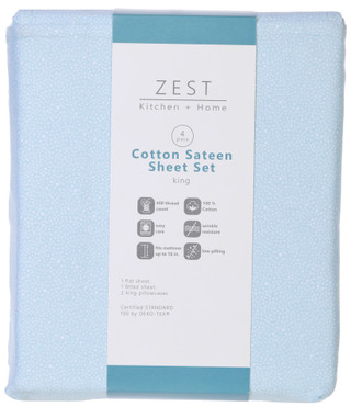 Thumbnail 3: Zest Kitchen + Home ZEST Kitchen + Home 400 Thread Count Cotton Sheet Set 