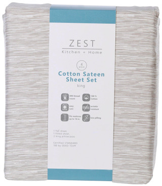 Thumbnail 1: Zest Kitchen + Home Zest Kitchen + Home 4 Pc Striped Sheet Set 