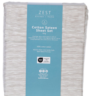 Thumbnail 3: Zest Kitchen + Home Zest Kitchen + Home 4 Pc Striped Sheet Set 
