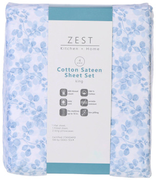 Thumbnail 1: Zest Kitchen + Home Zest Kitchen + Home 4 Pc Floral Sheet Set 