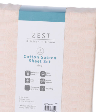 Thumbnail 1: Zest Kitchen + Home ZEST Kitchen + Home 400 Thread Count Cotton Sheet Set 