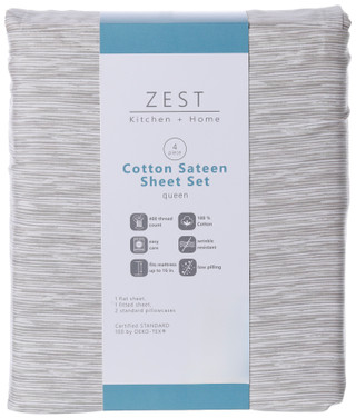 Thumbnail 1: Zest Kitchen + Home ZEST Kitchen + Home 400 Thread Count Cotton Sheet Set 