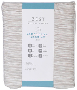 Thumbnail 3: Zest Kitchen + Home ZEST Kitchen + Home 400 Thread Count Cotton Sheet Set 