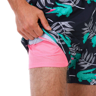 Thumbnail 2: Party Pants Party Pants Men's Alligator Print Swim Shorts 