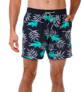 Thumbnail 4: Party Pants Party Pants Men's Alligator Print Swim Shorts 