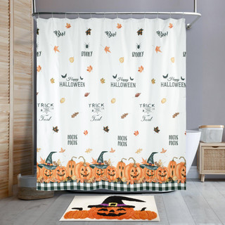 Thumbnail 2: Avanti Avanti Pumpkin Patch Halloween Shower Curtain 