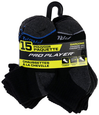 Thumbnail 2: PRO PLAYER Pro Player Boys 15 Pk Quarter Crew Socks 