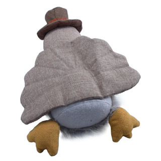 Thumbnail 2: Brighten the Season Brighten the Season 12 in. Furry Sitting Turkey Pumpkin 