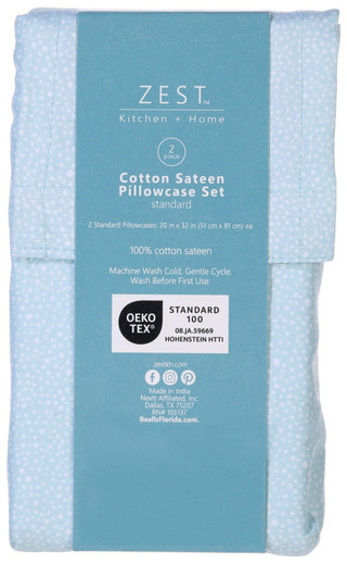 Thumbnail 3: Zest Kitchen + Home ZEST Kitchen + Home 2 Pk Cotton Sateen Pillowcase Set 