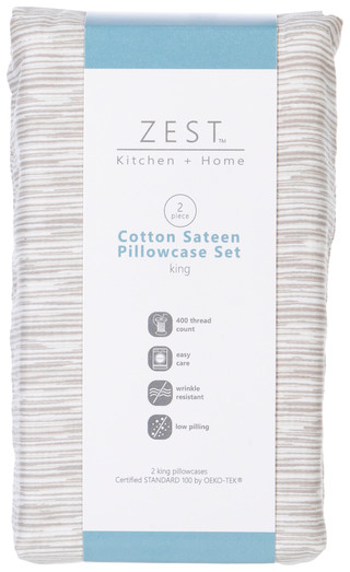 Thumbnail 1: Zest Kitchen + Home ZEST Kitchen + Home 2 Pk Cotton Sateen Pillowcase Set 