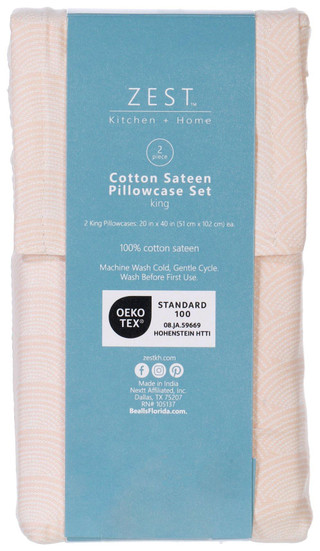 Thumbnail 3: Zest Kitchen + Home ZEST Kitchen + Home 2 Pk Cotton Sateen Pillowcase Set 