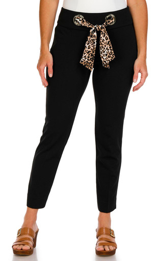 Thumbnail 1: NINE WEST Nine West Womens 28 in Cheetah Belt Slim Ankle Pants 
