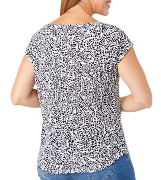 Thumbnail 2: ADRIENNE VITTADINI Adrienne Vittadini Womens Asymmetrical Buckle Neck Top 