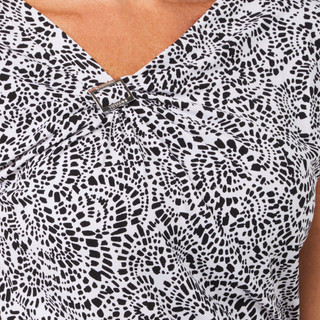 Thumbnail 3: ADRIENNE VITTADINI Adrienne Vittadini Womens Asymmetrical Buckle Neck Top 