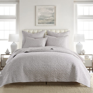 Thumbnail 1: Levtex Home Levtex Home Sherbourne Grey Queen / Full Quilt Set 