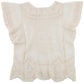 Thumbnail 2: Democracy Democracy Womens Short Sleeve Crochet Crew Neck Top 
