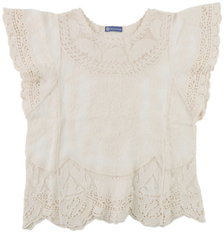 Thumbnail 1: Democracy Democracy Womens Short Sleeve Crochet Crew Neck Top 