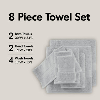 Thumbnail 5: MADISON PARK SIGNATURE Madison Park Signature 8 Pc. 800GSM Ultra Soft Towel Set 