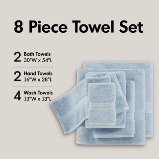 Thumbnail 5: MADISON PARK SIGNATURE Madison Park Signature 8 Pc. 800GSM Ultra Soft Towel Set 