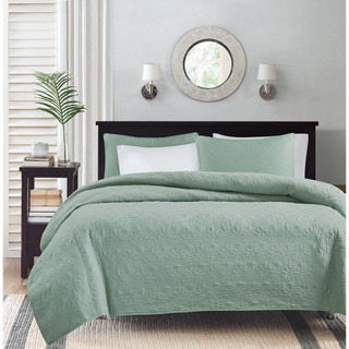 Thumbnail 2: Madison Park Madison Park Quebec Solid Reversible Quilt Set 