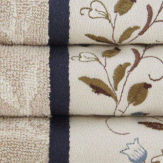 Thumbnail 2: Madison Park Madison Park 6 Pc. Serene Embroidered Jacquard Towel Set 