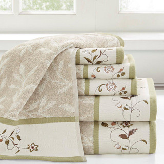 Thumbnail 1: Madison Park Madison Park 6 Pc. Serene Embroidered Jacquard Towel Set 