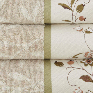 Thumbnail 2: Madison Park Madison Park 6 Pc. Serene Embroidered Jacquard Towel Set 