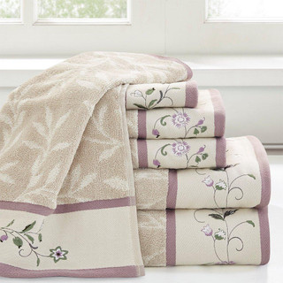 Thumbnail 1: Madison Park Madison Park 6 Pc. Serene Embroidered Jacquard Towel Set 