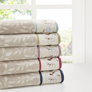 Thumbnail 5: Madison Park Madison Park 6 Pc. Serene Embroidered Jacquard Towel Set 