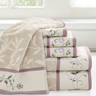 Thumbnail 1: Madison Park Madison Park 6 Pc. Serene Embroidered Jacquard Towel Set 