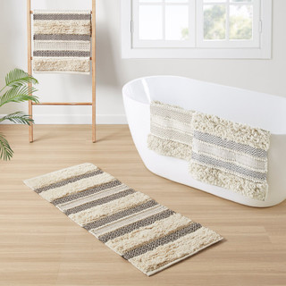 Thumbnail 3: Ink + Ivy Ink+Ivy Asher Woven Texture Stripe Bath Rug 