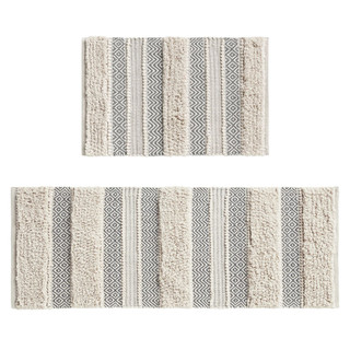 Thumbnail 10: Ink + Ivy Ink+Ivy Asher Woven Texture Stripe Bath Rug 