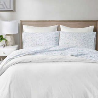 Thumbnail 4: MADISON PARK ESSENTIALS Madison Park Essentials 200 Thread Count Leaves Sheet Set 