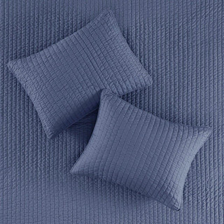 Thumbnail 7: Madison Park Madison Park Keaton Solid Quilt Set 