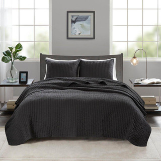 Thumbnail 4: Madison Park Madison Park Keaton Solid Quilt Set 