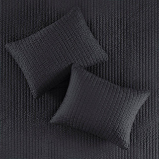 Thumbnail 8: Madison Park Madison Park Keaton Solid Quilt Set 