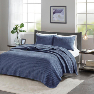 Thumbnail 2: Madison Park Madison Park Keaton Solid Quilt Set 