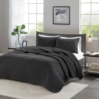 Thumbnail 3: Madison Park Madison Park Keaton Solid Quilt Set 