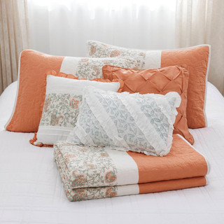 Thumbnail 9: Madison Park Madison Park 6 Pc. Dawn Cotton Percale Quilt Set 