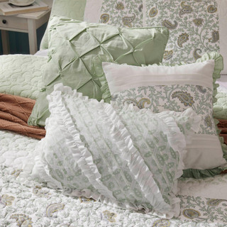 Thumbnail 6: Madison Park Madison Park 6 Pc. Dawn Cotton Percale Quilt Set 