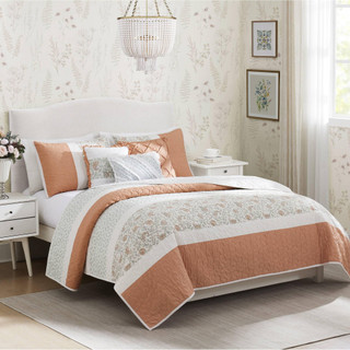 Thumbnail 1: Madison Park Madison Park 6 Pc. Dawn Cotton Percale Quilt Set 