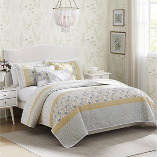 Thumbnail 1: Madison Park Madison Park 6 Pc. Dawn Cotton Percale Quilt Set 