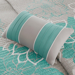 Thumbnail 3: Madison Park Madison Park 6 Pc. Lola Floral Cotton & Pillow Quilt Set 