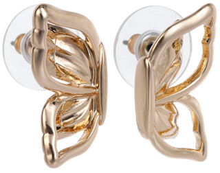 Thumbnail 1: Napier Napier Gold Tone Butterfly Stud Earrings 
